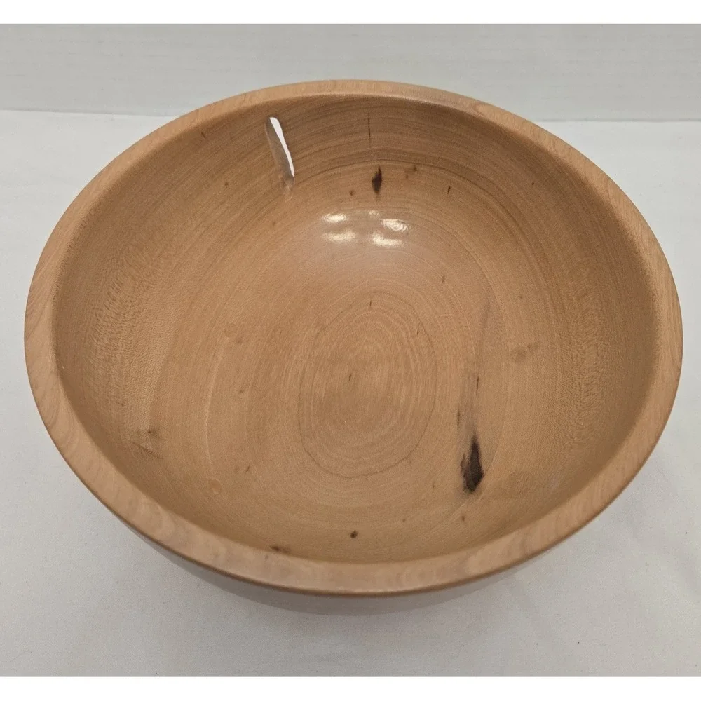 Vtg J. Anderson Hand-Turned Elm Wood Bowl 7